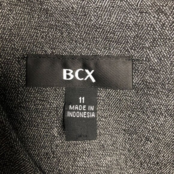 BCX Dress Size 11 Gray Black Cap Sleeve Stylish Shift with Belt - Picture 6 of 9